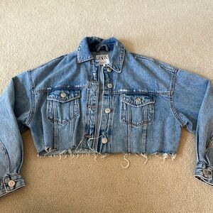Zara Cropped Jean Jacket